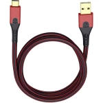 USB 3.1 priključni kabel [1x USB 3.0 utikač A - 1x USB-C™ utikač] 3 m crveni/crni, pozlaćeni kontakti Oehlbach USB Evoluti