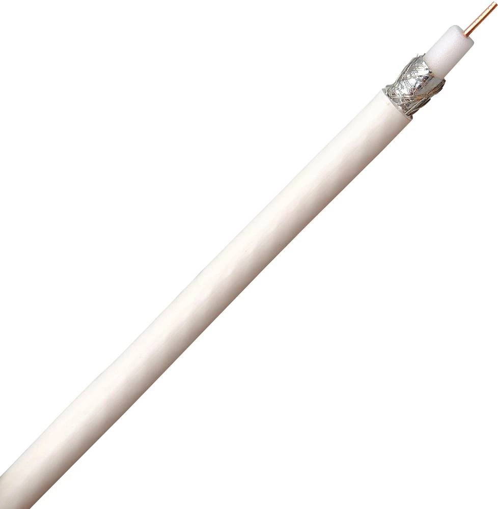 Koaksjialni kabel vanjski promjer: 6.6 mm 75 75 dB bijele boje Kopp 162725045 25 m slika
