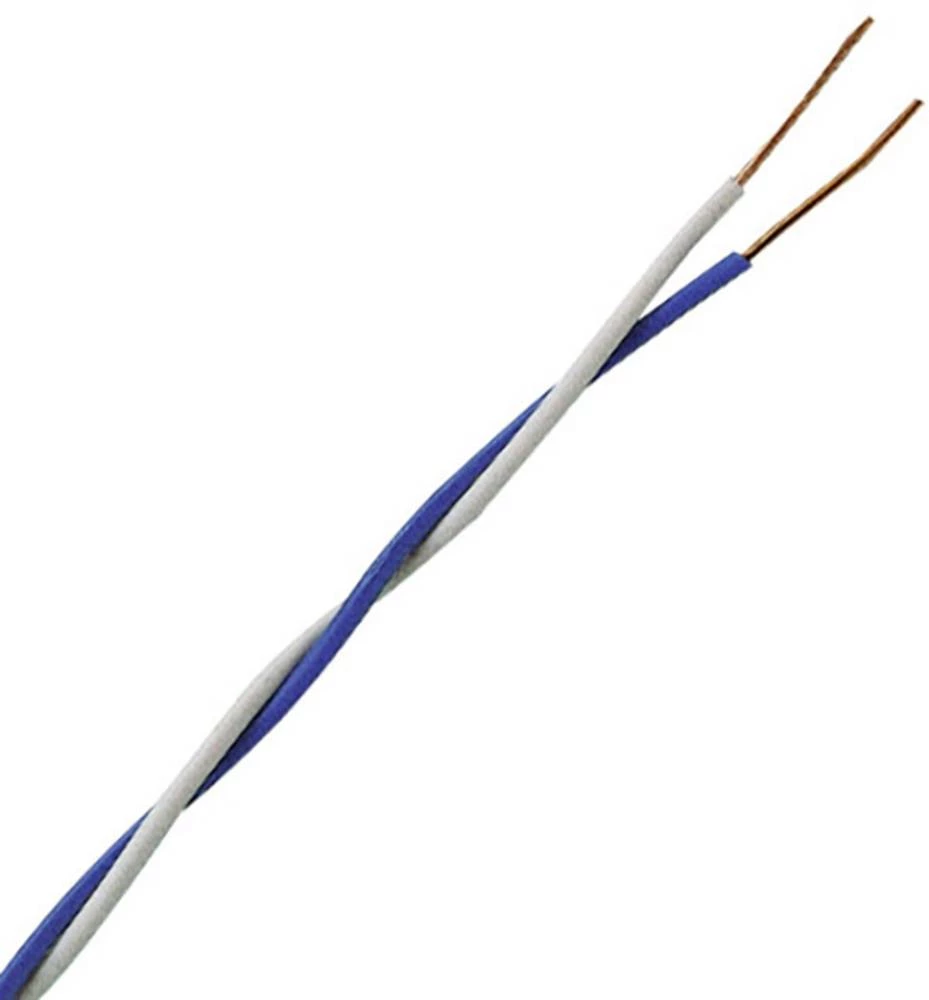 Žica za zvono YR 2 x 0.6 mm plave boje, bijele boje Kopp 150220008 20 m slika