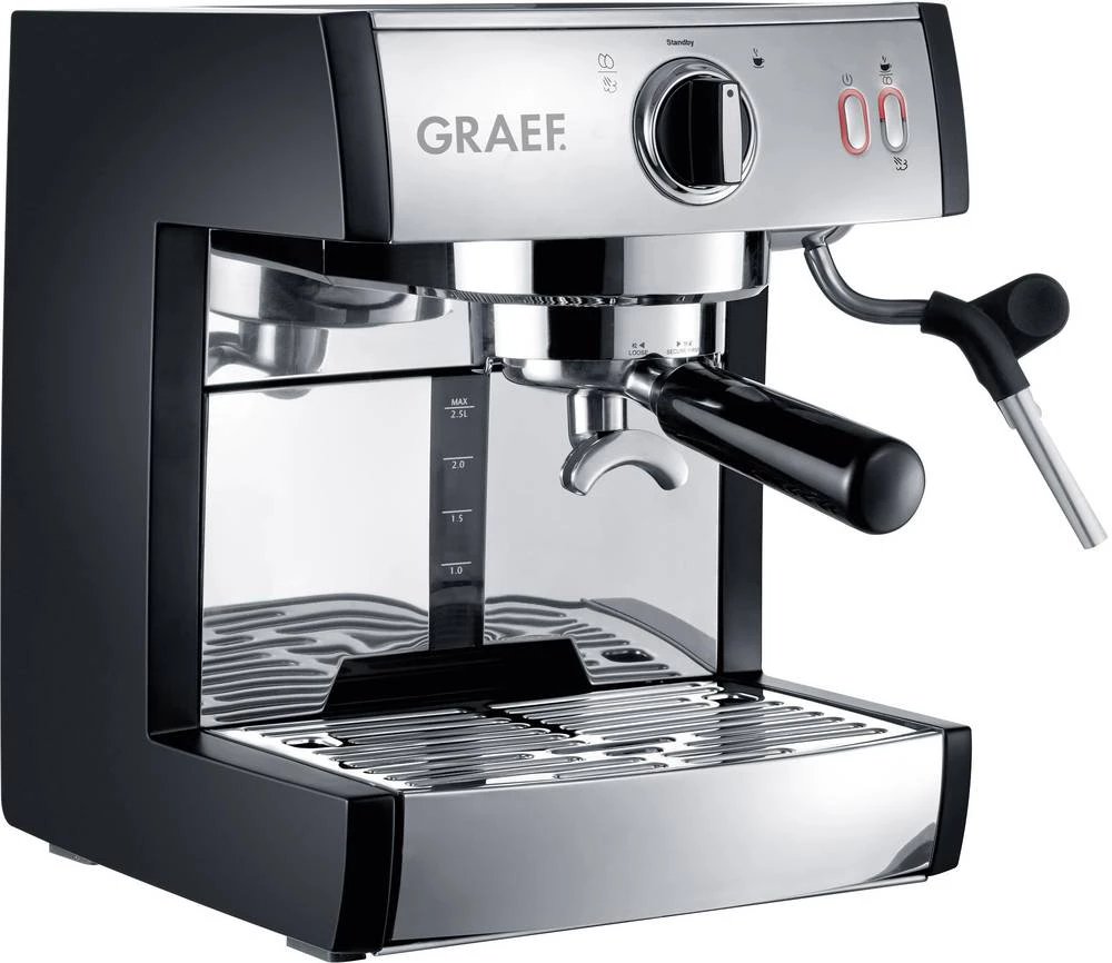 Aparat za espresso Pivalla Graef plemeniti čelik 1410 W s mlaznicom za pjenjenje mlijeka slika