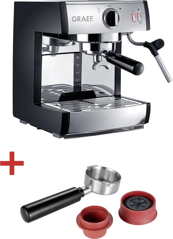 Aparat za espresso Pivalla Graef uklj. komplet kapsula za Cafissimo plemeniti čelik 1410 W s mlaznicom za pjenjenje mlijeka slika