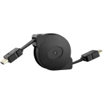 HDMI kabel s kolutom za uvlačenje [1x HDMI-utikač - 1x HDMI-utikač] 0.90 m crni, SpeaKa Professional
