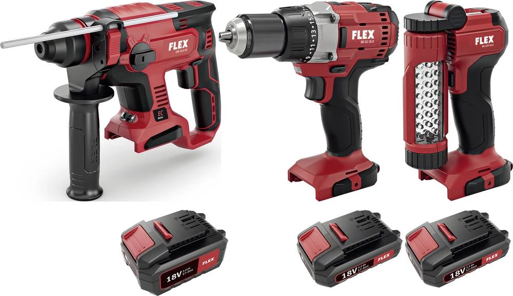 Flex Akku-Twin DD 2G 18.0 + CHE 18.0-EC udarna bušilica i odvijač na bateriju 18 V 5 Ah Li-Ion uklj. 3. akumulatora, uklj. kovče slika