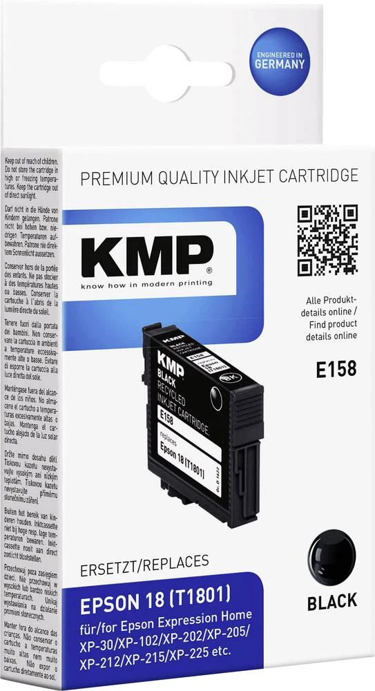KMP zamjenska patrona Epson T1801, 18 zamjenjuje crnu E158 1622,4801 slika