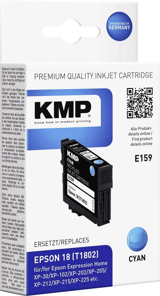 KMP zamjenska patrona Epson T1802, 18 zamjenjuje cijan E159 1622,4803 slika