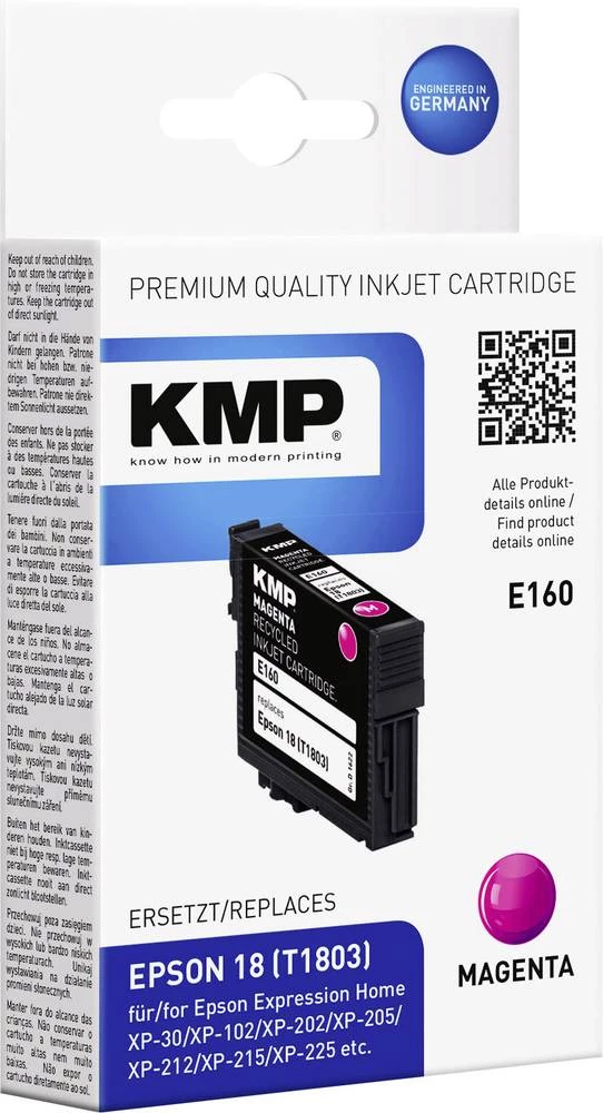KMP zamjenska patrona Epson T1803, 18 zamjenjuje magenta E160 1622,4806 slika
