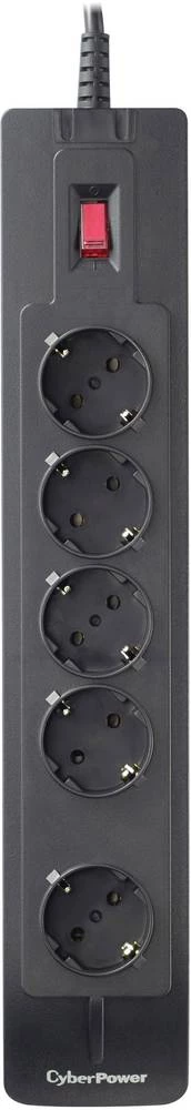 Razdjelna letva sa zaštitom od prenapona crne boje, sigurnosna utičnica CyberPower SB0501BA-DE-B slika