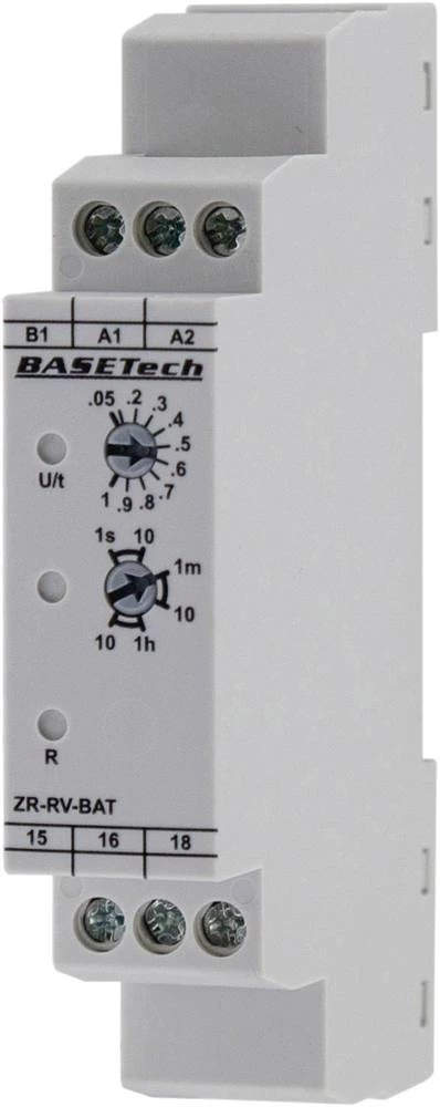 Vremenski relej, monofunkcionalni 1 kom. Basetech ZR-RV-BAT vremenski raspon: 0.05 s - 10 h 1 preklopni slika