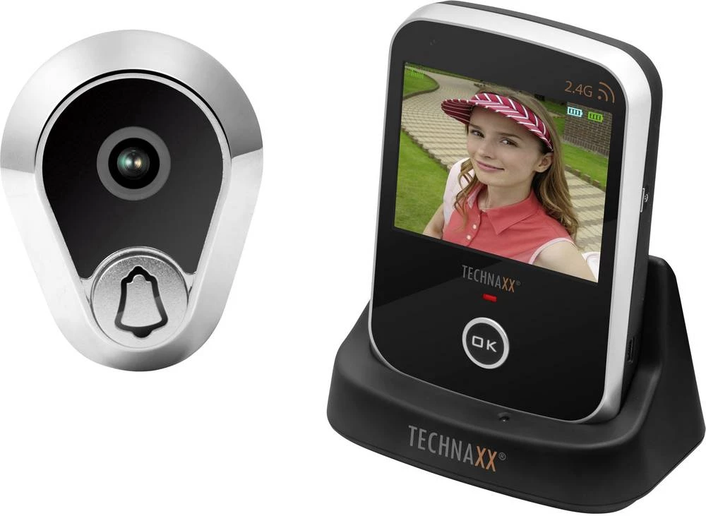 Bežični video portafon, komplet set Technaxx 4648 crne boje slika