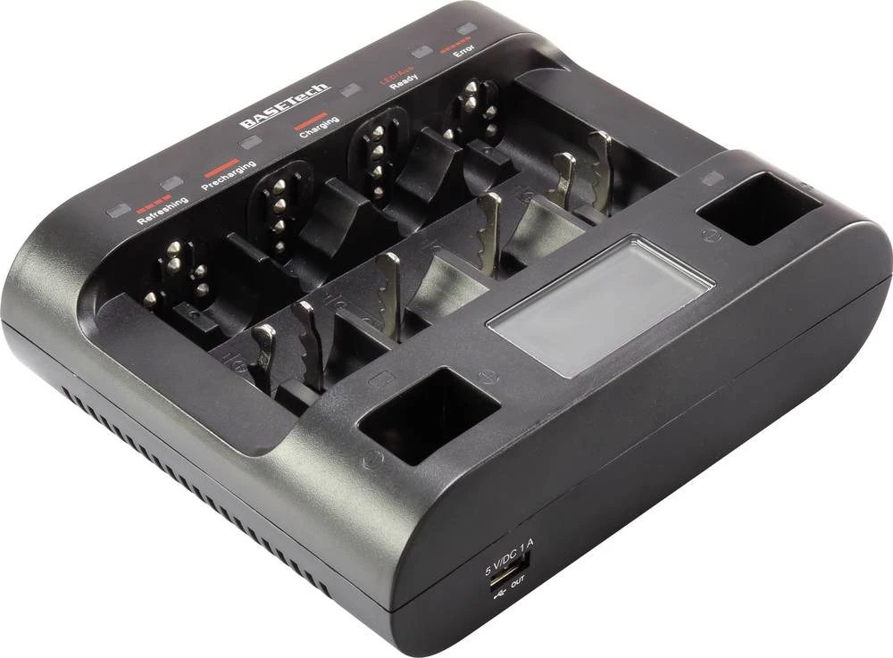Punjač za okrugle baterije NiCd, NiMH Basetech BTL-11 micro (AAA), Mignon (AA), Baby (C), Mono (D), 9 V block slika