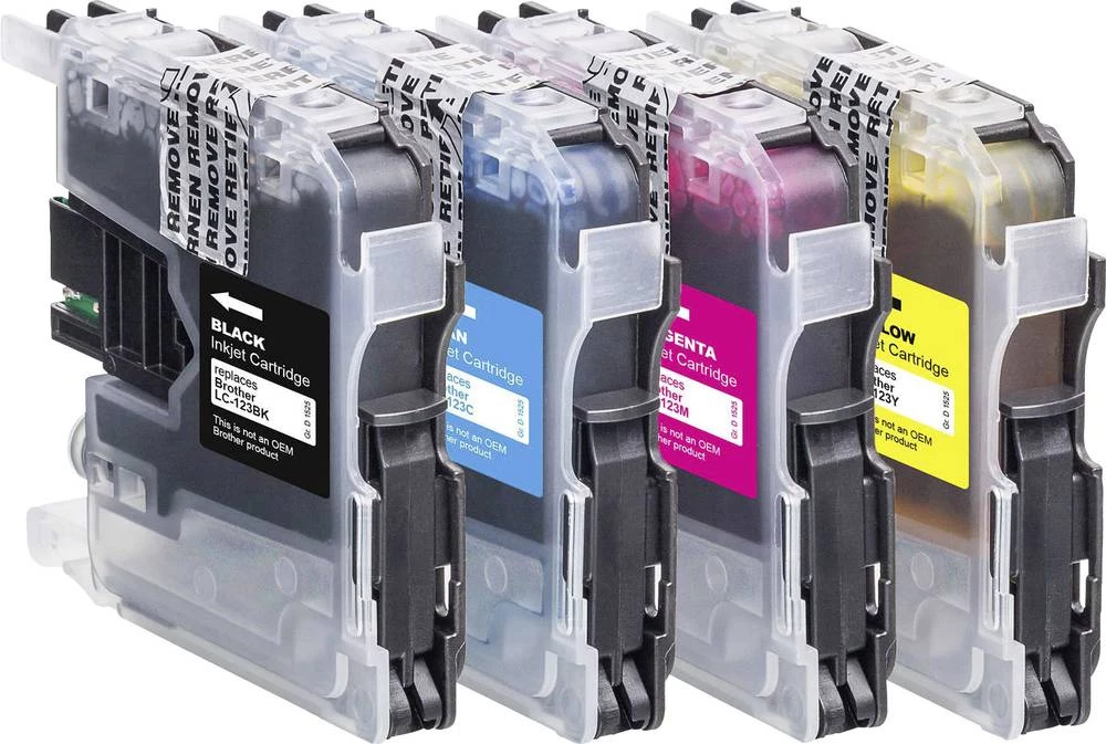 Basetech kompatibilna patrona za Brother LC-123 kombinovano pakovanje crna, cijan, magenta, žuta BTB41 1525,0050-126 slika