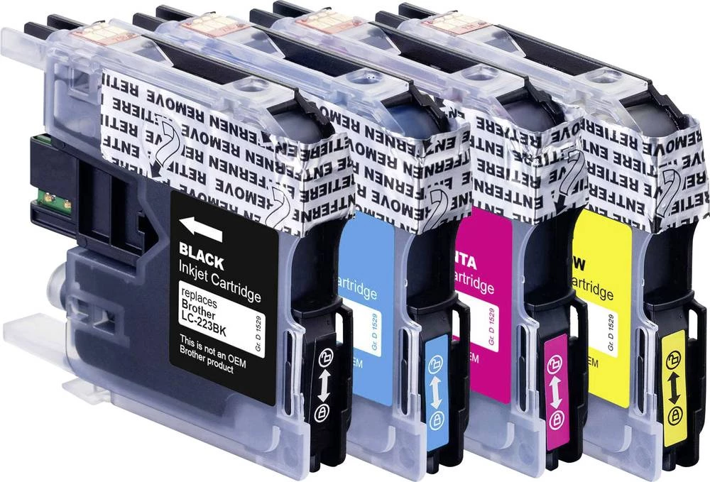 Basetech kompatibilna patrona za Brother LC-223 kombinovano pakovanje crna, cijan, magenta, žuta BTB48 1529,0050-126 slika