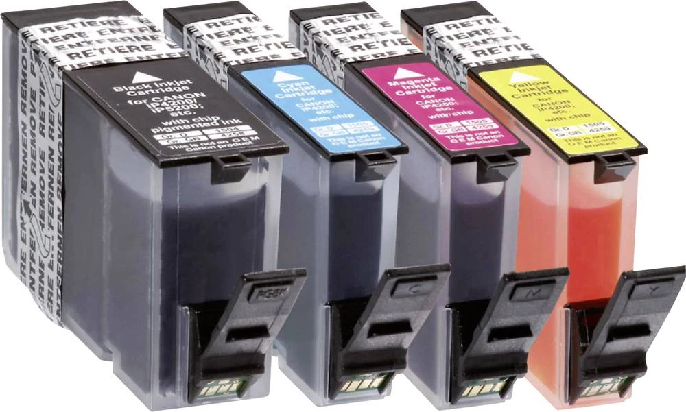 Basetech kompatibilna patrona za Canon PGI-5, CLI-8 kombinovano pakovanje crna, cijan, magenta, žuta BTC66 1504,0005-126 slika