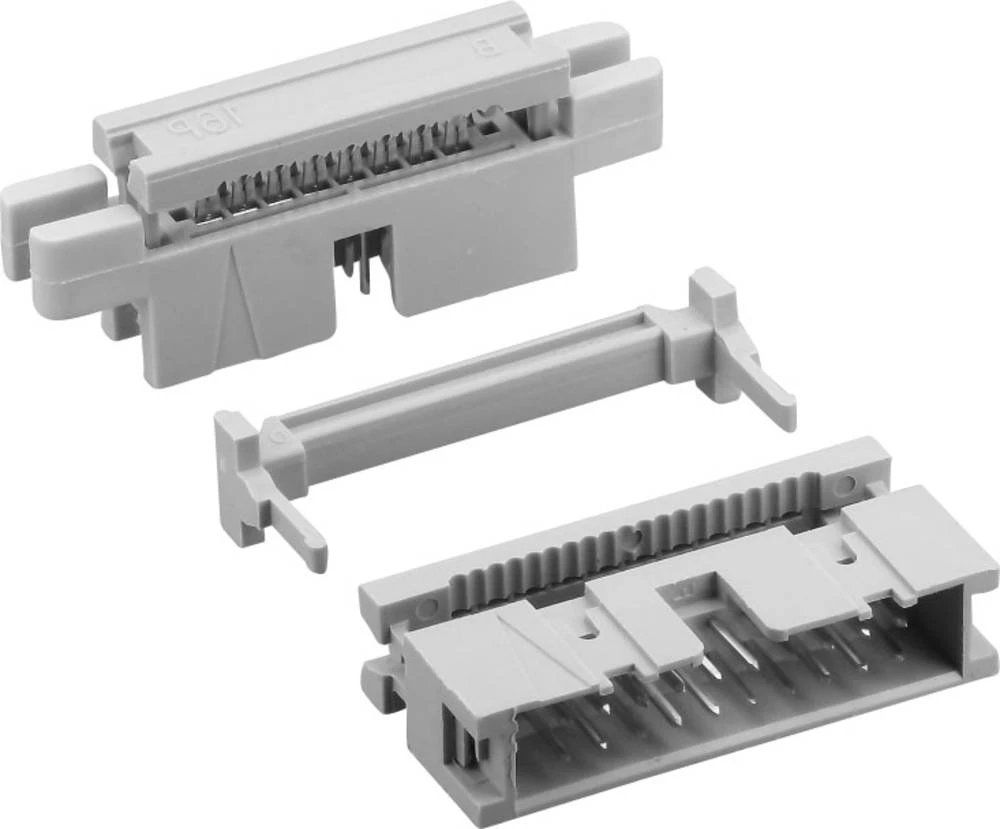 Letva s muškim kontaktima (standardna) 869 ukupan broj polova: 10 TRU Components TC-0738-10-10-0-60 mjere rastera: 2.54 mm 1 kom slika