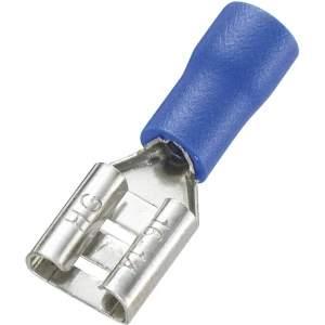 Plosnata utična čahura, širina utikača: 6.4 mm debljina utikača: 0.8 mm 180 ° djelomično izolirana, plave boje Conrad Components slika