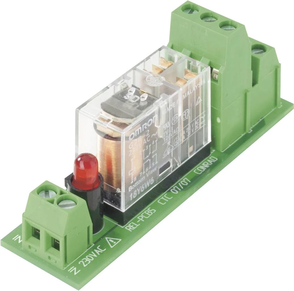 Relejna tiskana pločica, opremljena 1 kom. Conrad Components REL-PCB5 1 2 izmjenični kontakt 230 V/AC slika