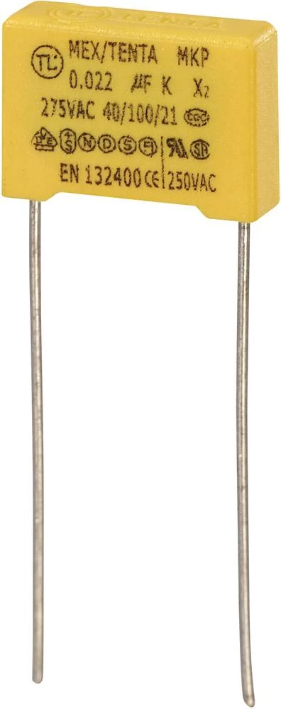 MKP-X2-radijski kondenzator za uklanjanje smetnji, radijalno ožičen 0.047 µF 275 V/AC 10 % 10 mm (D x Š  x V) 12 x 5 x 11 m slika