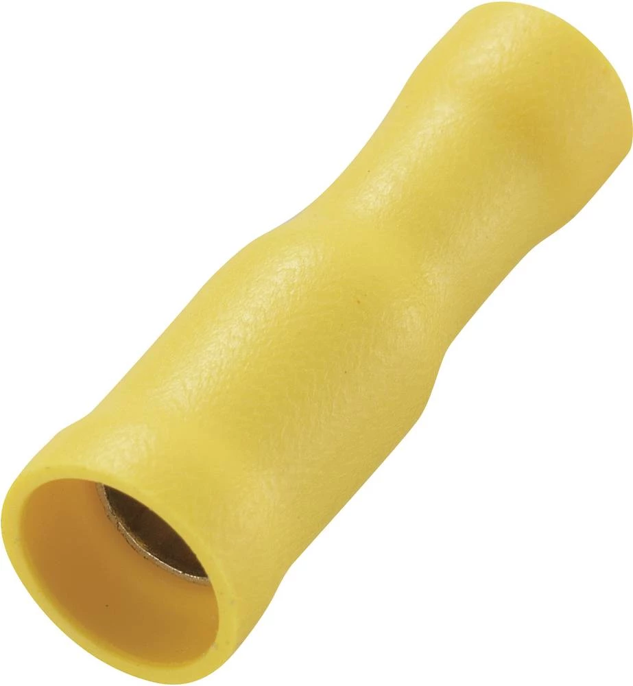 Okrugla utična čahura 4 mm˛ 6 mm˛, promjer kontakta: 5 mm potpuno izolirana, žute boje Conrad Components 739095 50 kom slika