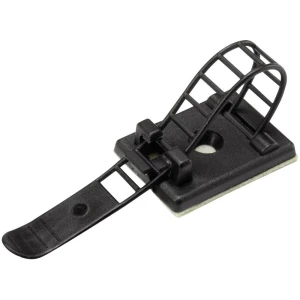 Montažno podnožje, samoljepivo, vijčano, sa vezicom za kabele, crne boje Conrad Components 1206770 WCT-64 25 kom. slika