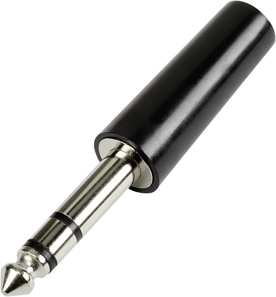 Klinken utični konektor 6.35 mm utikač, ravan, broj polova: 3 stereo, crne boje Conrad Components 1 kom. slika