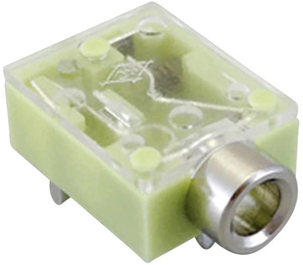 Klinken utični konektor 3.5 mm utičnica, horizontalna ugradnja, broj polova: 3 stereo, boja metvice TRU Components 1 kom. slika