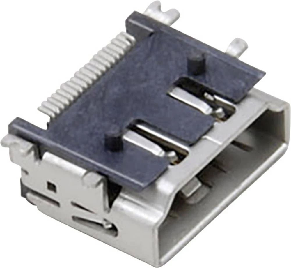 HDMI-konektor, utičnica, horizontalna ugradnja, srebrne boje TRU Components 1 kom. slika