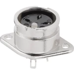 DIN okrugli utični konektor, utičnica s prirubnicom, ravni kontakti, broj polova: 5 srebrne boje TRU Components 1 kom.