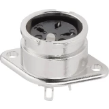 DIN okrugli utični konektor, utičnica s prirubnicom, ravni kontakti, broj polova: 5 srebrne boje TRU Components 1 kom.