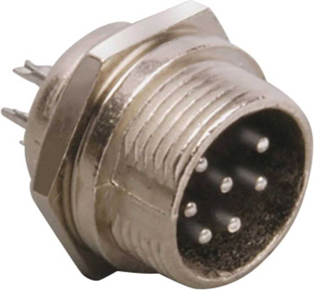 Minijaturni-DIN okrugli utični konektor, utikač, vertikalna ugradnja, broj polova: 8 srebrne boje TRU Components 1 kom. slika