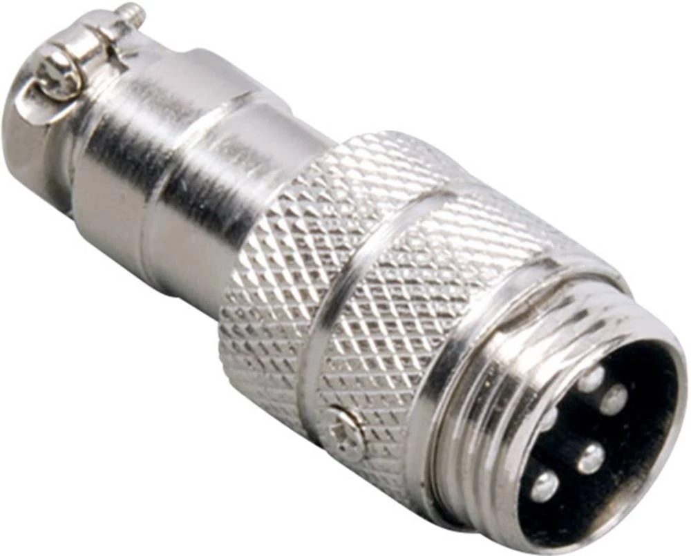 Minijaturni-DIN okrugli utični konektor, utikač, ravan, broj polova: 6 srebrne boje TRU Components 1 kom. slika