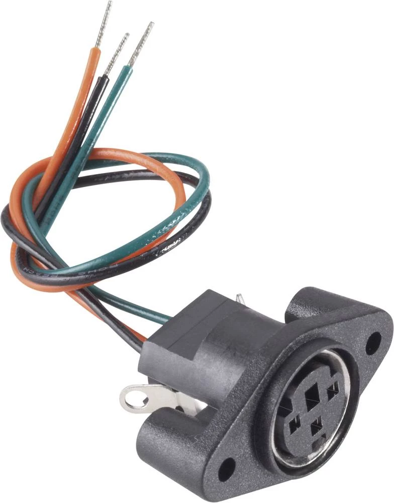 Minijaturni-DIN okrugli utični konektor, utičnica, vertikalna ugradnja, broj polova: 4 TRU Components 1 kom. slika