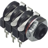 Klinken utični konektor 6.35 mm utičnica, horizontalna ugradnja, broj polova: 3 stereo, crne boje TRU Components 1 kom.