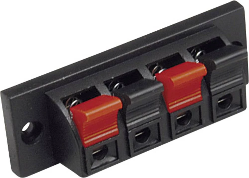 Utični priključak za zvučnike, utičnica, vertikalna ugradnja, broj polova: 4 crne boje TRU Components 1 kom. slika