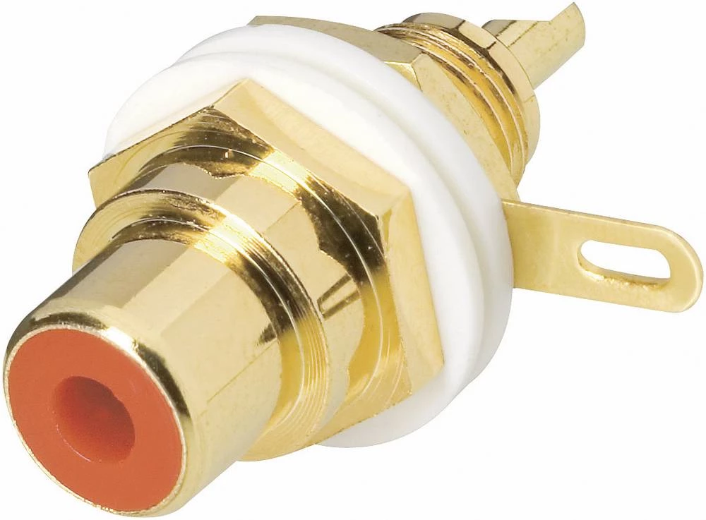 Cinch konektor, utičnica, vertikalna ugradnja, broj polova: 2 bijele boje TRU Components 1 kom. slika