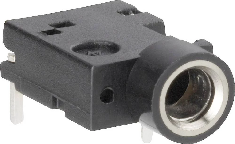 Klinken utični konektor 3.5 mm utičnica, horizontalna ugradnja, broj polova: 3 stereo, crne boje TRU Components 1 kom. slika