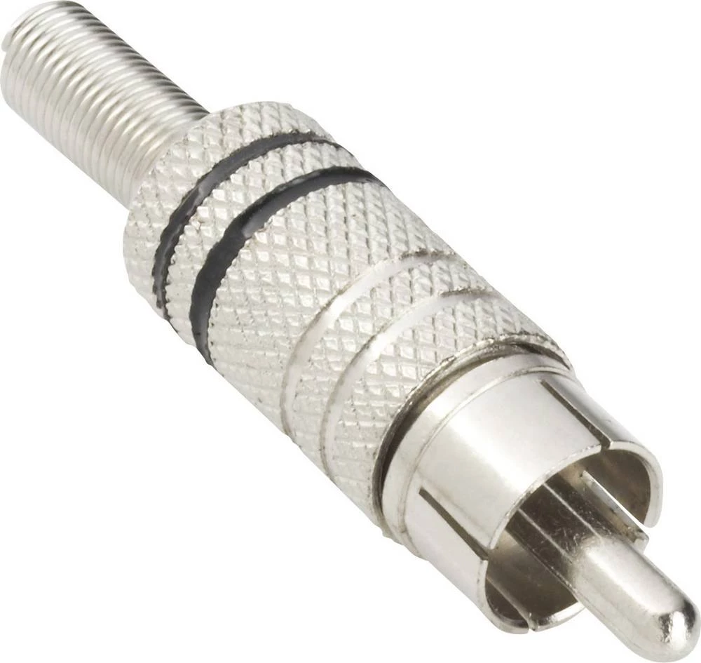 Cinch konektor, utikač, ravan, broj polova: 2 srebrne boje TRU Components 1 kom. slika