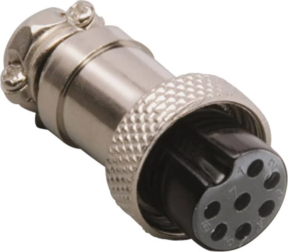 Minijaturni-DIN okrugli utični konektor, sklopka, ravna, broj polova: 6 srebrne boje TRU Components 1 kom. slika