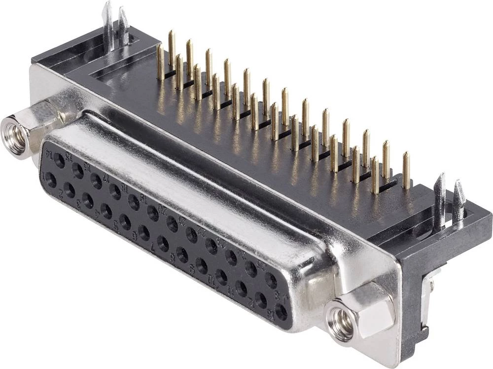 D-SUB letva sa ženskim kontaktima 90 ° broj polova: 15 kutni priključak za tiskanu pločicu TRU Components 1 kom. slika