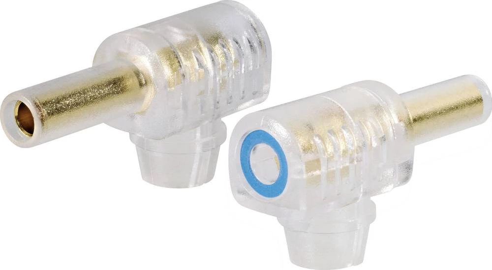 Banana konektor, utičnica, kutni, promjer kontakta: 4 mm plave boje TRU Components 1 kom. slika