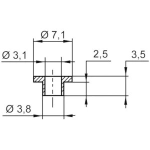 Izolirna doza 1 kom. TC-V5357-203 TRU Components vanjski promjer: 7.1 mm 3.8 mm unutarnji promjer: 3.1 mm slika