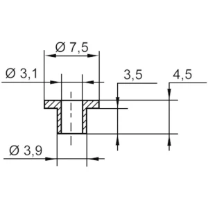 Izolirna doza 1 kom. TC-V5358-203 TRU Components vanjski promjer: 7.5 mm 3.9 mm unutarnji promjer: 3.1 mm slika
