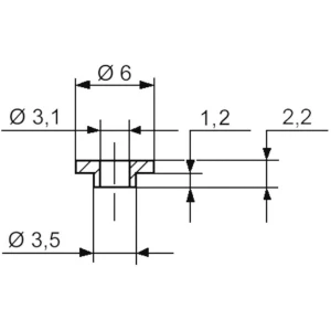 Izolirna doza 1 kom. TC-V5359-203 TRU Components vanjski promjer: 6 mm 3.5 mm unutarnji promjer: 3.1 mm slika