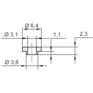 Izolirna doza 1 kom. TC-V5731-203 TRU Components vanjski promjer: 6.4 mm 3.8 mm unutarnji promjer: 3.1 mm slika