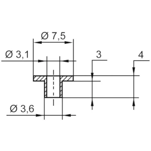 Izolirna doza 1 kom. TC-V5816-203 TRU Components vanjski promjer: 7.5 mm 3.6 mm unutarnji promjer: 3.1 mm slika