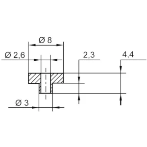 Izolirna doza 1 kom. TC-V5817-203 TRU Components vanjski promjer: 8 mm 3 mm unutarnji promjer: 2.6 mm slika