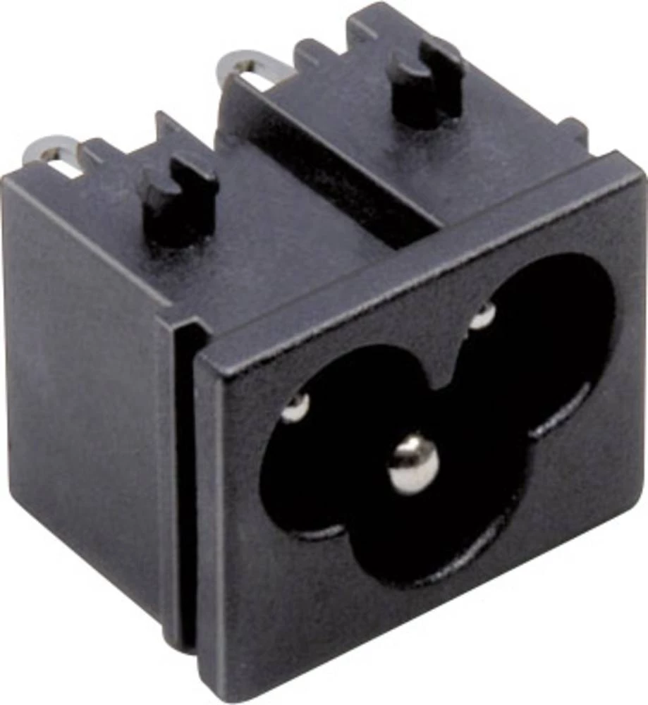 Utični konektor za hladne uređaje C6 utikač, horizontalna ugradnja, ukupan broj polova: 2 + PE 2.5 A crne boje TRU Components 1 slika