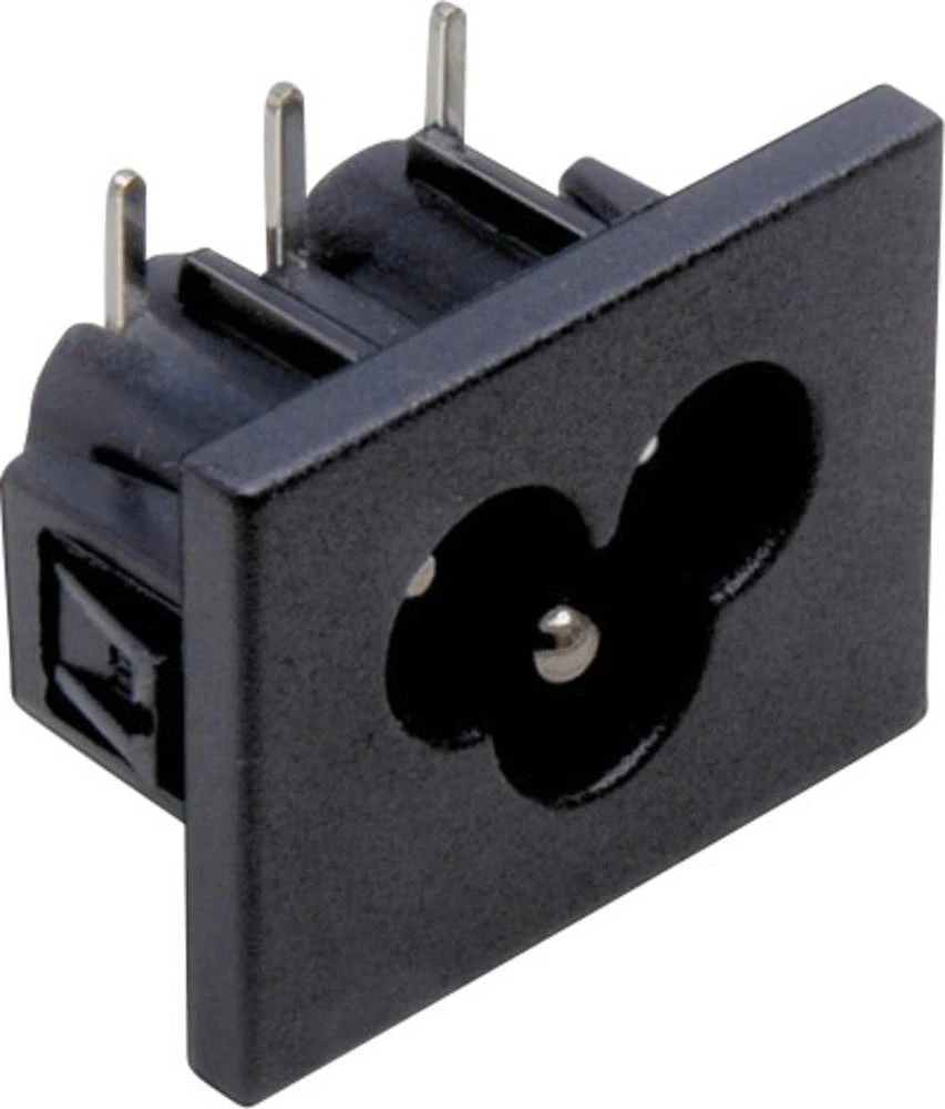 Utični konektor za hladne uređaje C6 utikač, horizontalna ugradnja, ukupan broj polova: 2 + PE 2.5 A crne boje TRU Components 1 slika