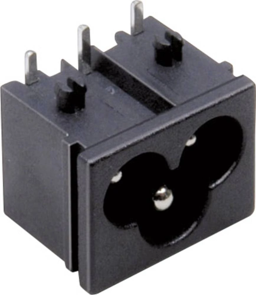 Utični konektor za hladne uređaje C6 utikač, horizontalna ugradnja, ukupan broj polova: 2 + PE 2.5 A crne boje TRU Components 1 slika