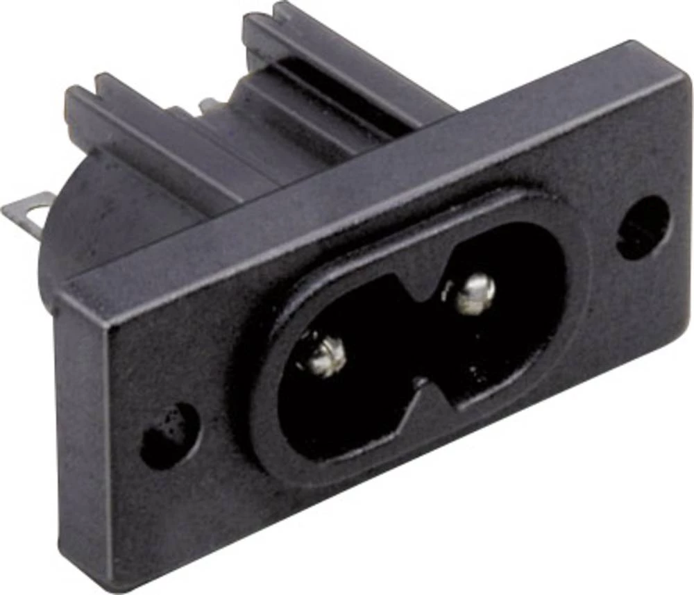 Utični konektor za hladne uređaje C8 utikač, vertikalna ugradnja, ukupan broj polova: 2 2.5 A crne boje TRU Components 1 kom. slika