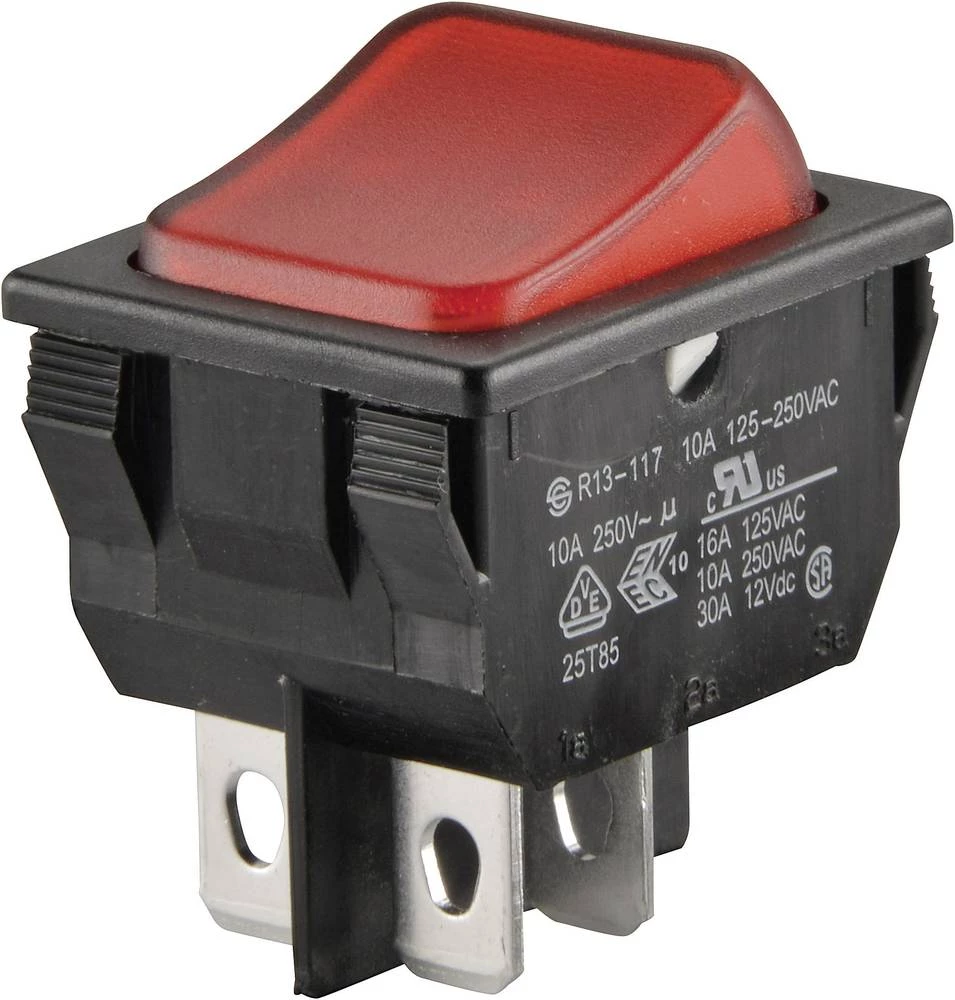 Klecni prekidač 250 V/AC 10 A 1 x isklop/uklop TRU Components TC-R13-117B-01 bez povrata 1 kom. slika